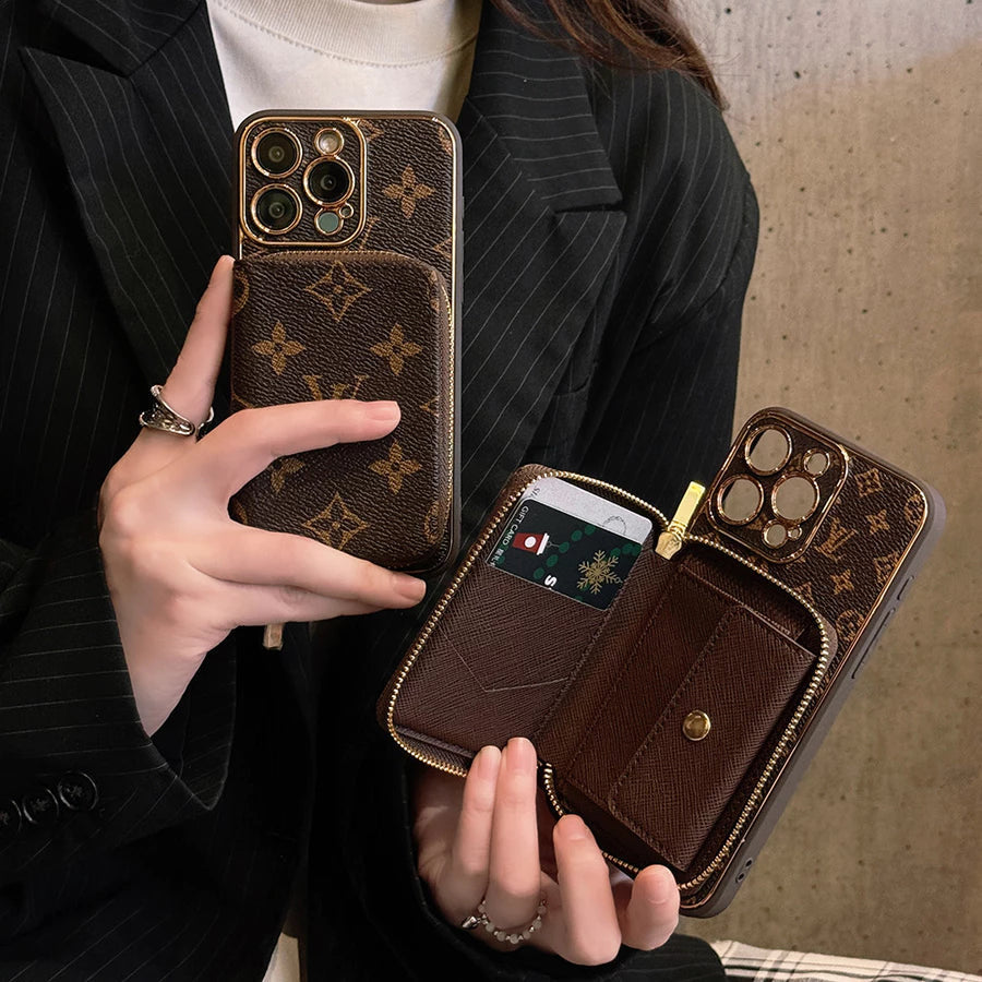 Premium Wallet Phone Case with Zipper Pocket
