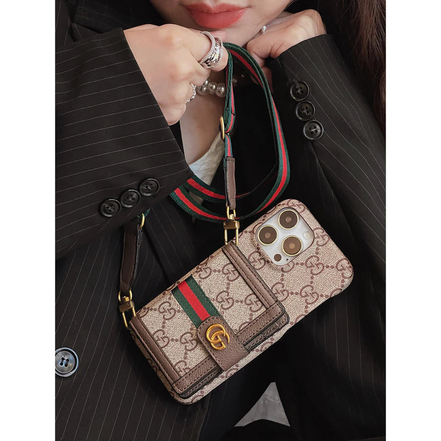 Wallet Phone Case with Strap