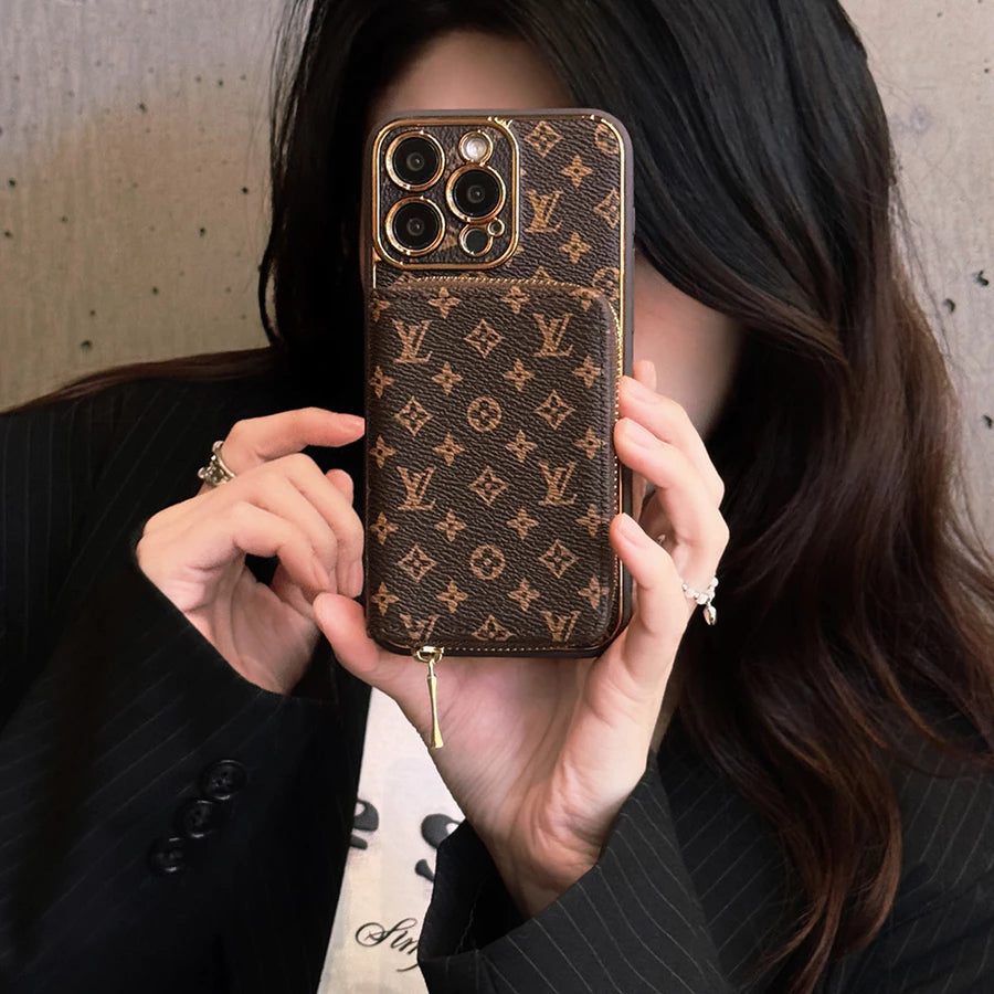 Premium Wallet Phone Case with Zipper Pocket