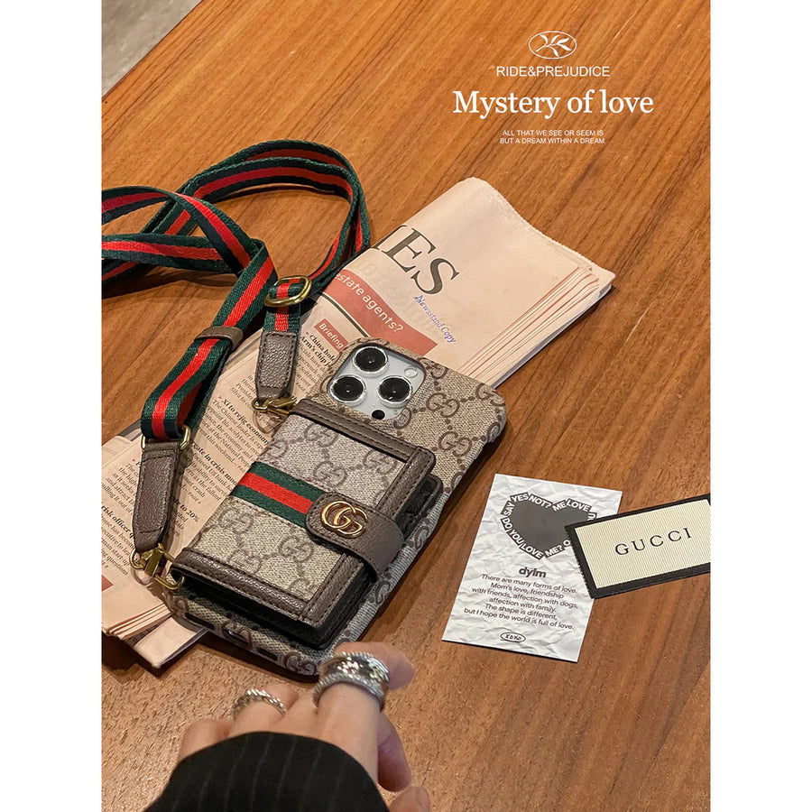 Wallet Phone Case with Strap