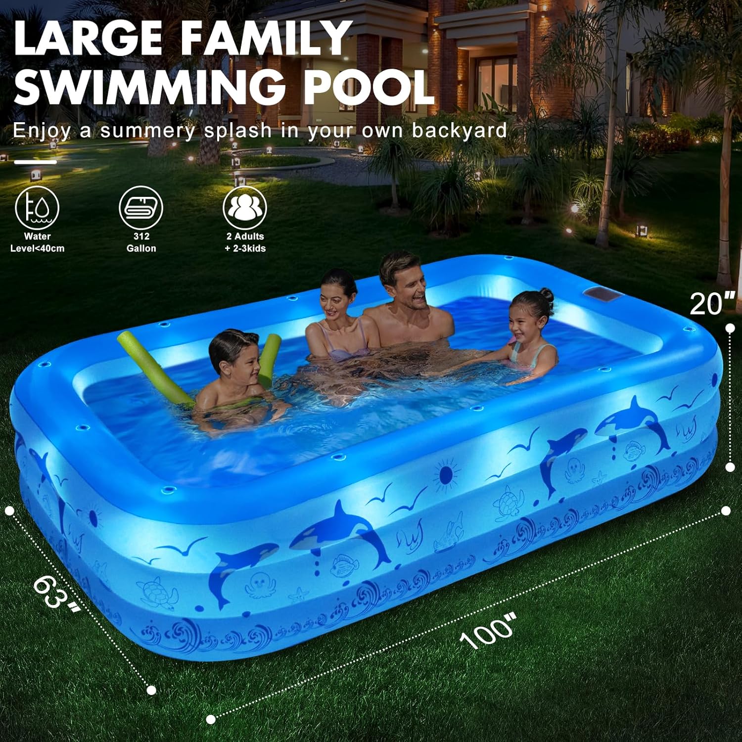 Inflatable Pools with Lights